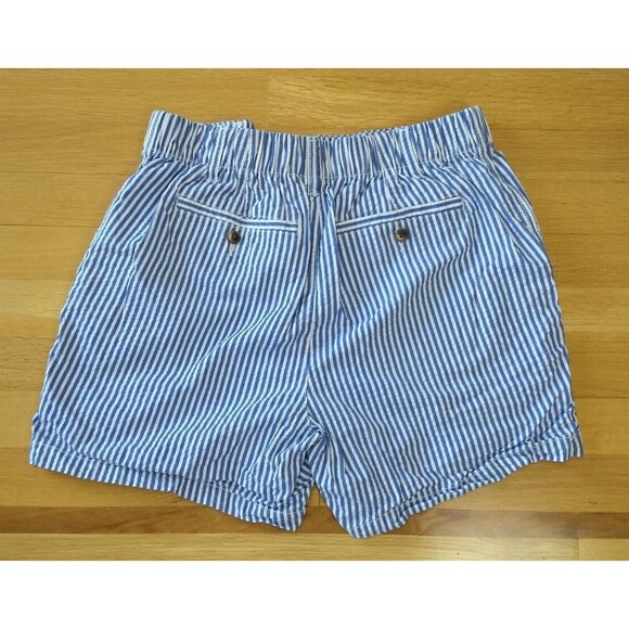 Old Navy OG Chino Womens Shorts Medium Seersucker Blue White Stripes Pockets Zip - Picture 2 of 16